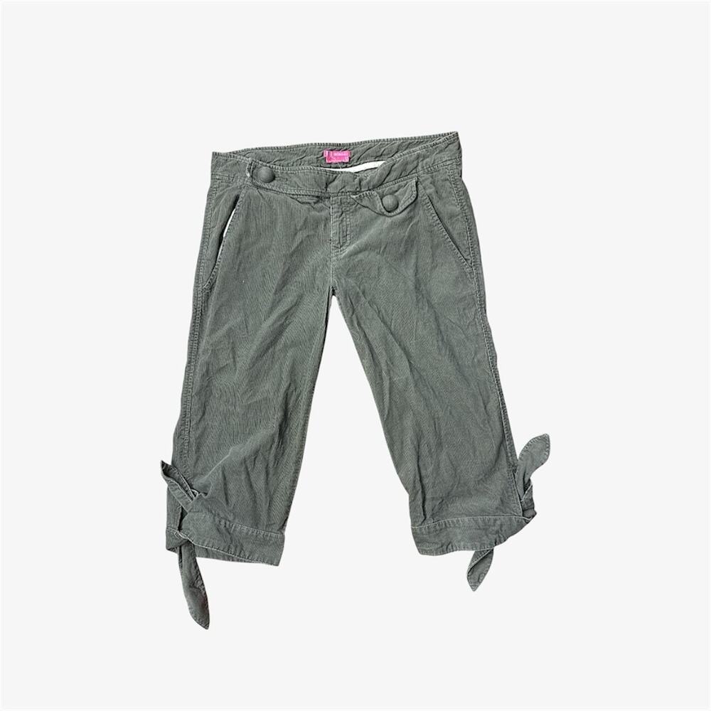 Ribbed Y2K green capris tie details - fits like S from BCBG Girls